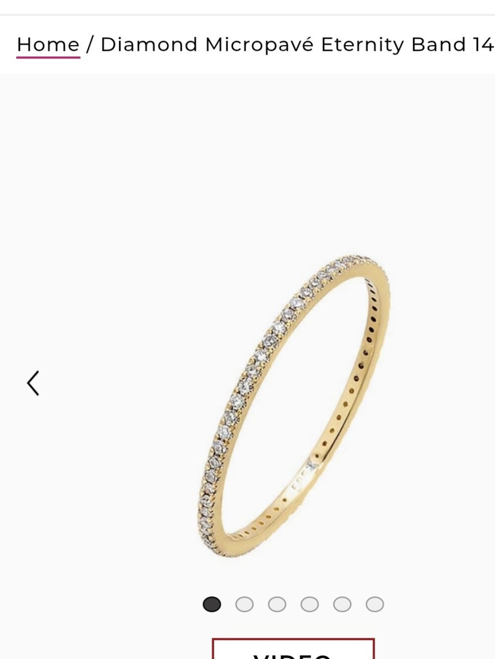 Yellow Gold Diamond Micropavé Slim Eternity Band